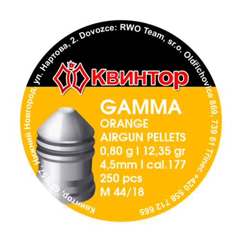 Diabolo Kvintor Gamma Orange kal.4,5mm 250ks