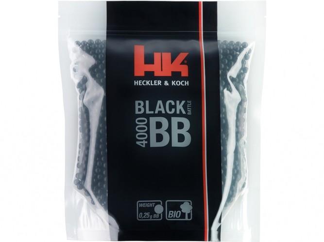 Guličky BIO BB 6mm 0,25g 4000 ks čierne Heckler&Koch
