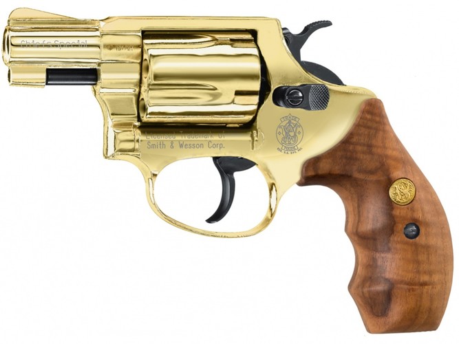 Plynový revolver Smith&Wesson Chiefs Special gold kal.9mm