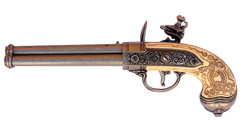Replika pištol trojhlavňová s křesacím zámkem
